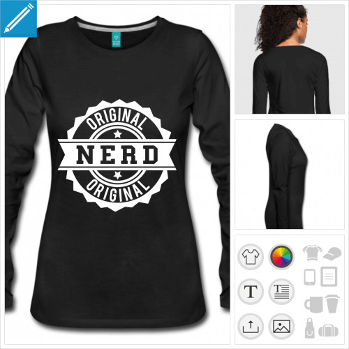 t-shirt nerd original  personnaliser, impression unique