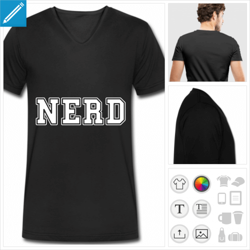 t-shirt manches courtes nerd à imprimer en ligne