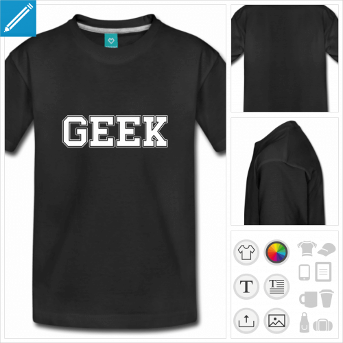 t-shirt manches courtes geeks  personnaliser et imprimer en ligne