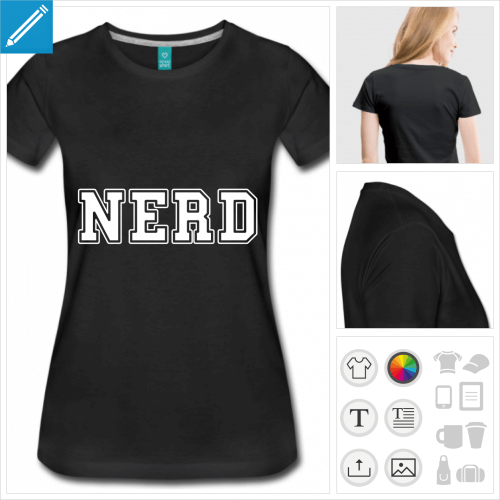 t-shirt manches courtes nerds  personnaliser