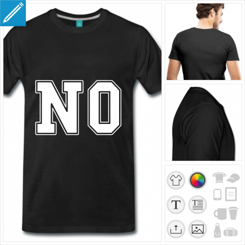 T-shirt no, no crit en grosses lettres sport personnalisables  imprimer en ligne.