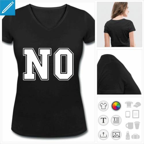 t-shirt col en v no  crer soi-mme