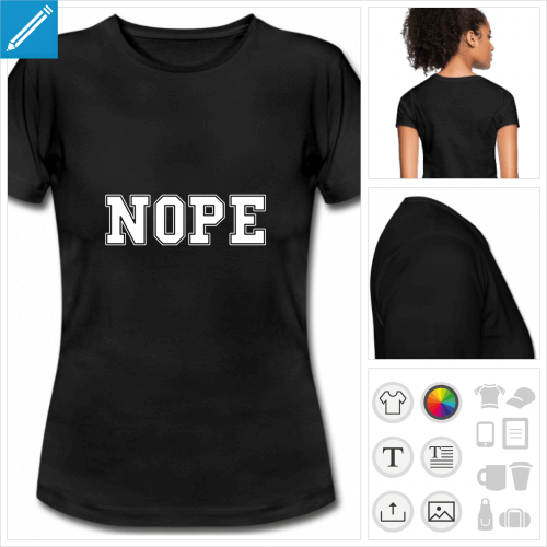 t-shirt simple nope personnalisable
