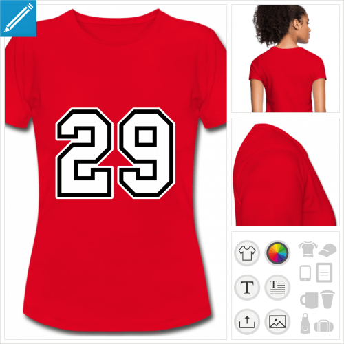 t-shirt simple Numro 29  crer en ligne