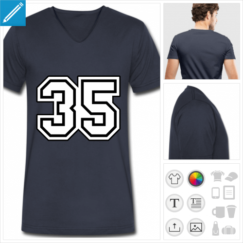 t-shirt homme Nombre 35  personnaliser en ligne