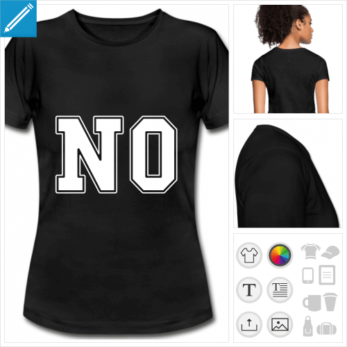 t-shirt noir basique nope  crer soi-mme