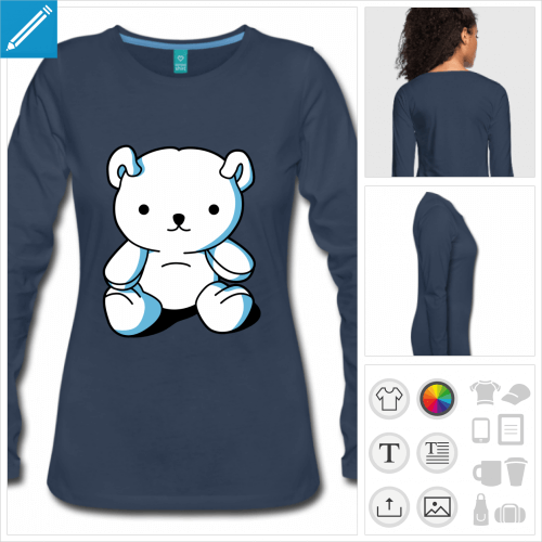 t-shirt femme nounours  crer en ligne