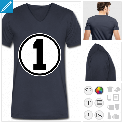 t-shirt manches courtes Numro 1  crer soi-mme