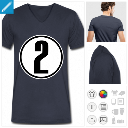 t-shirt manches courtes Numéro 2 à créer en ligne