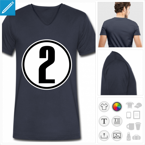 t-shirt manches courtes Numro 2  crer en ligne