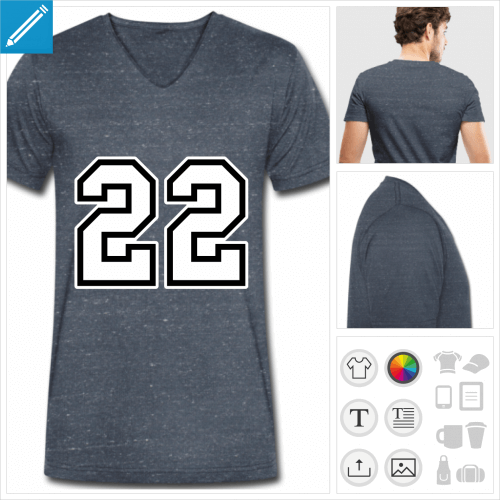 t-shirt chin 22  personnaliser en ligne