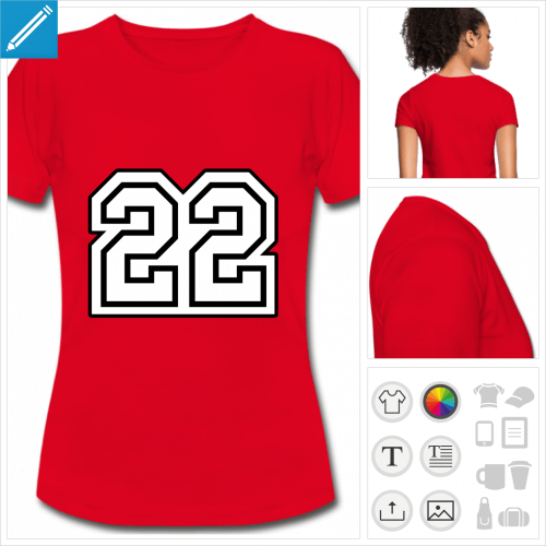 t-shirt femme 22  personnaliser et imprimer en ligne