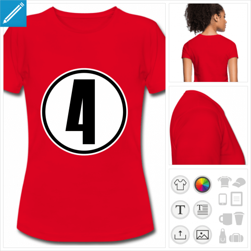 t-shirt femme Numéro 4 à créer soi-même
