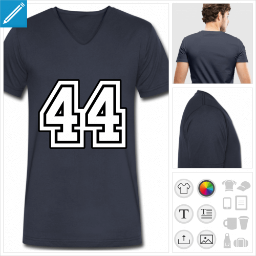 t-shirt bleu marine 44  imprimer en ligne