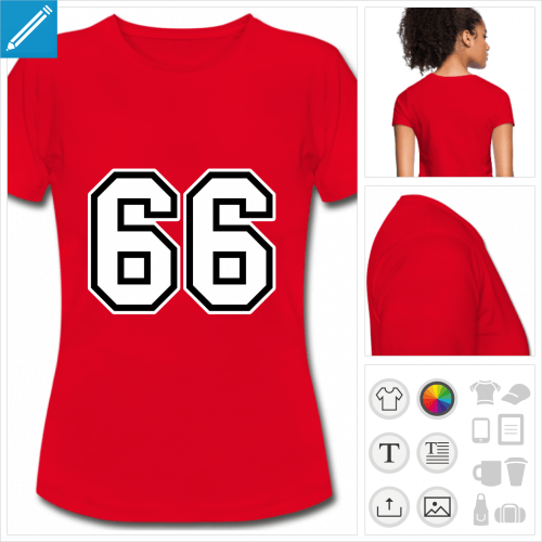 t-shirt femme Numro 66  imprimer en ligne