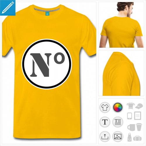 Crer son t-shirt numro personnalis en ajoutant du texte dans le cercle.