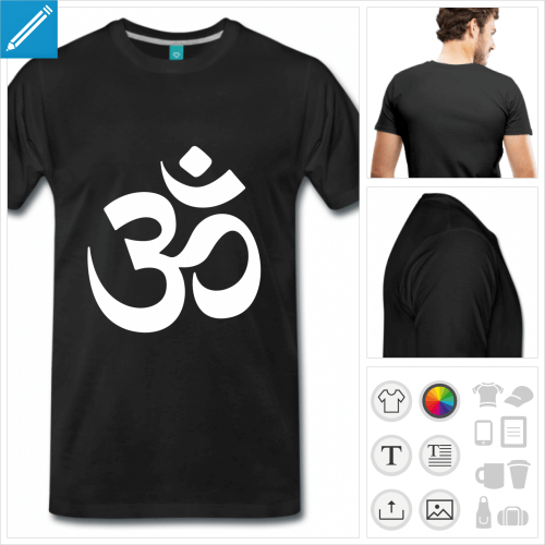 T-shirt om, symbole hindou,  presonnaliser et imprimer en ligne.