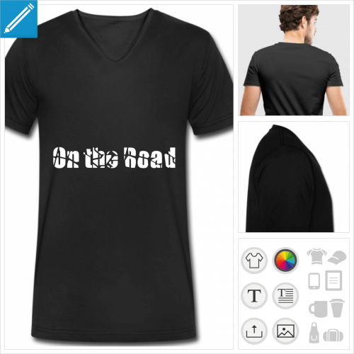 t-shirt bleu marine citations à personnaliser en ligne