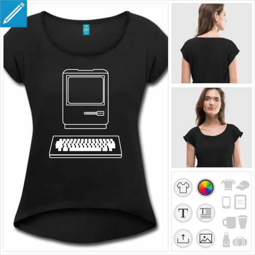 t-shirt femme ordinateur  crer soi-mme