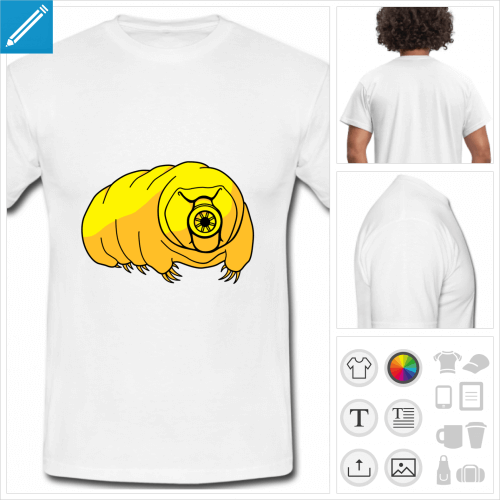 t-shirt blanc tardigrade personnalisable