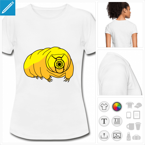 t-shirt blanc simple tardigrade personnalisable