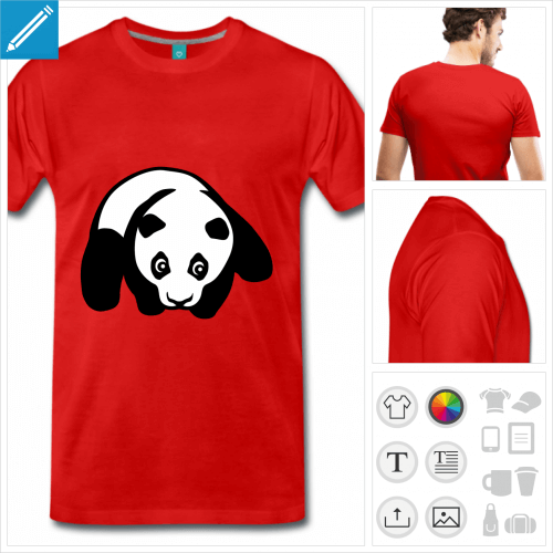 T-shirt panda, petit panda  plat ventre  personnaliser et imprimer en ligne.