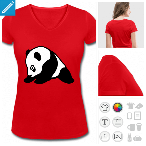 t-shirt basique panda à créer soi-même