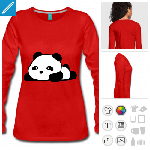 t-shirt femme panda kawaii personnalisable