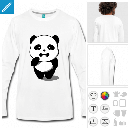 t-shirt panda kawaii  personnaliser, impression unique