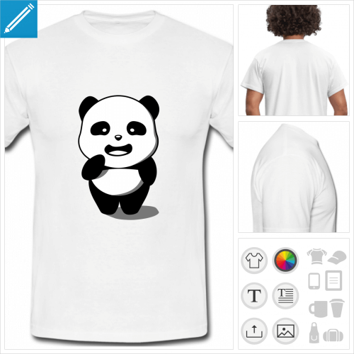 t-shirt homme panda  crer soi-mme