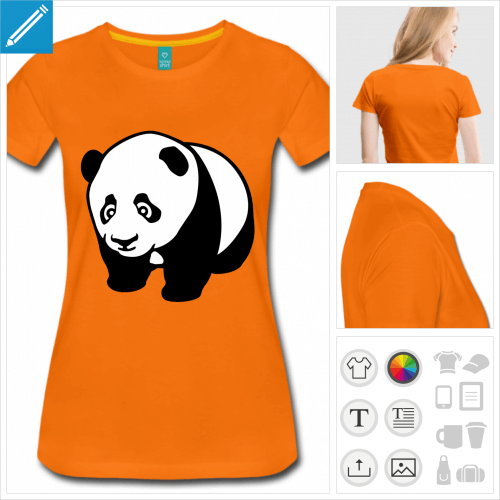 t-shirt femme panda kawaii  personnaliser, impression unique