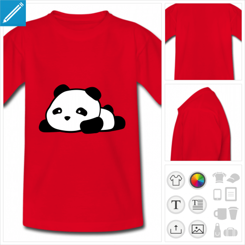 t-shirt basique panda kawaii rigolo  personnaliser, impression unique