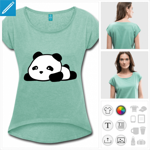 t-shirt panda kawaii  personnaliser, impression unique