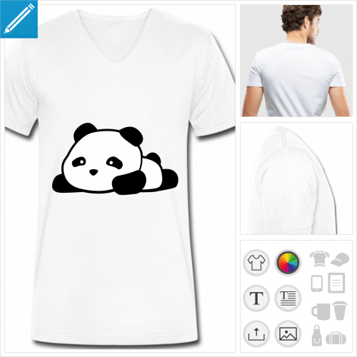 t-shirt simple panda  personnaliser