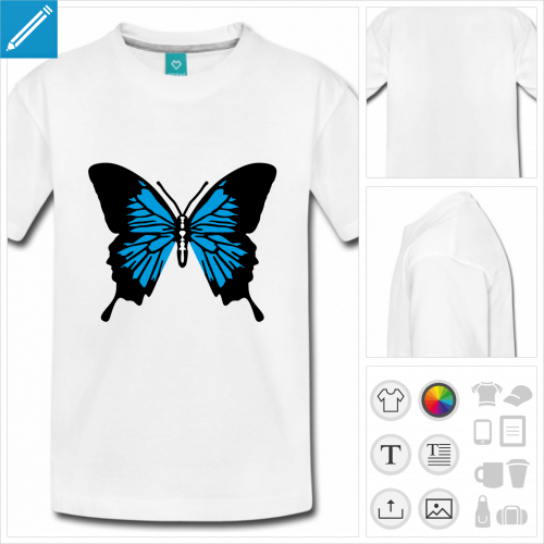 t-shirt pour ado papillon  personnaliser