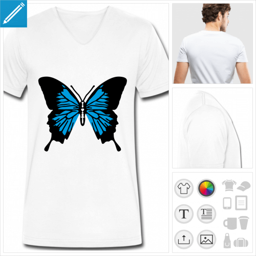 t-shirt papillon  personnaliser en ligne