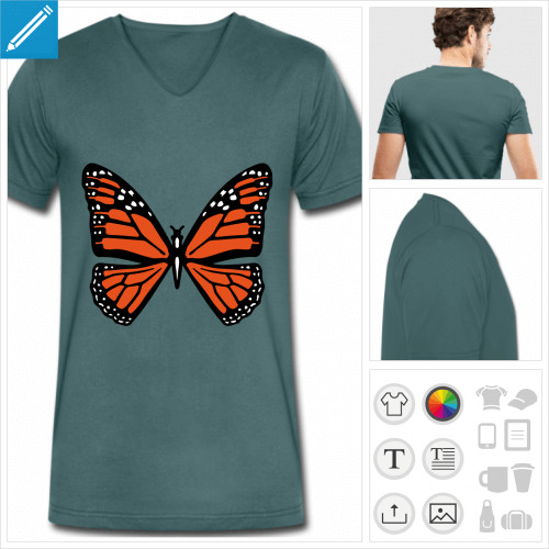 t-shirt manches courtes ailes de papillon  crer soi-mme