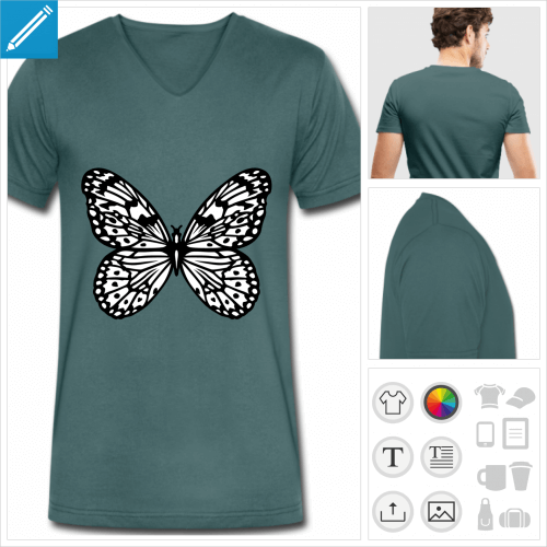 t-shirt manches courtes papillon  crer en ligne