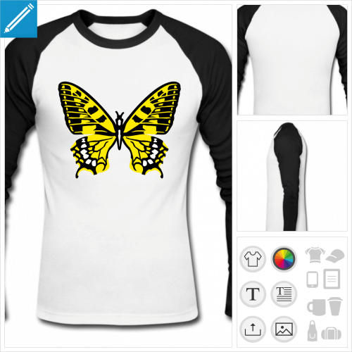 t-shirt homme papillon couleur  personnaliser et imprimer en ligne