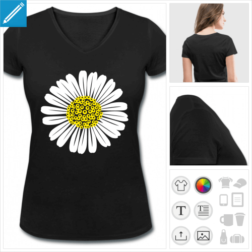 t-shirt fleurs  imprimer en ligne