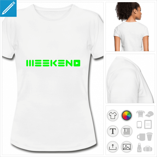 t-shirt blanc simple week-end  crer en ligne