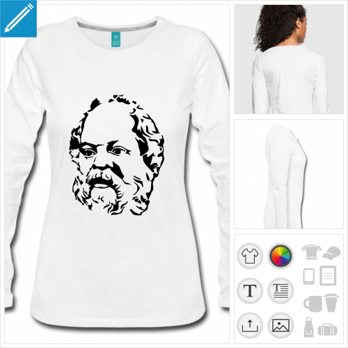 t-shirt Socrate  personnaliser et imprimer en ligne