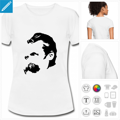 t-shirt femme Friedrich Nietzsche  personnaliser en ligne