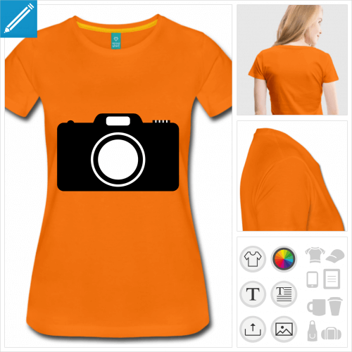 t-shirt femme manches courtes photo  personnaliser, impression unique