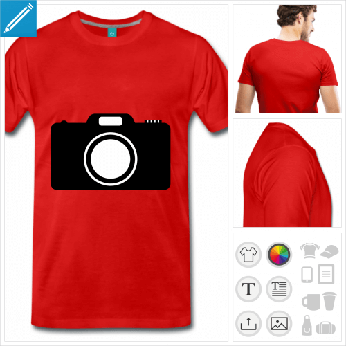 t-shirt appareil photo  personnaliser en ligne