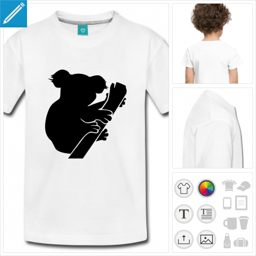 t-shirt pour enfant koala personnalisable