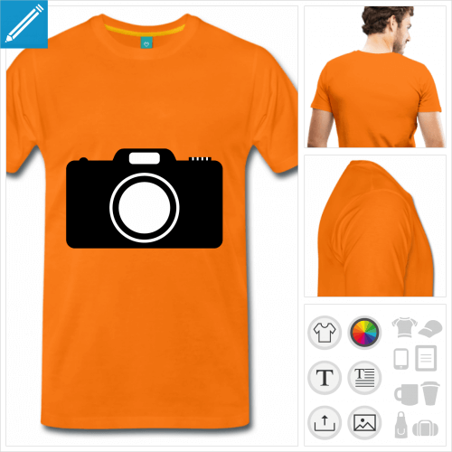 T-shirt picto d'appareil photo personnalisable.