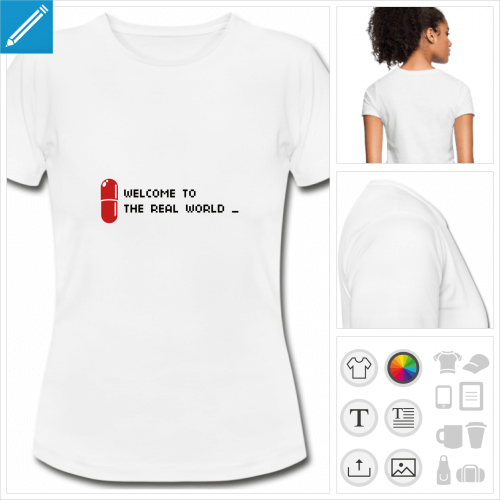 t-shirt pilule rouge  imprimer en ligne