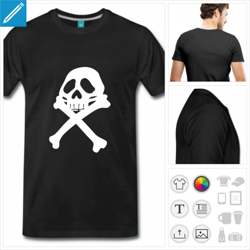 T-shirt pirate, drapeau pirate d'Albator  personnaliser