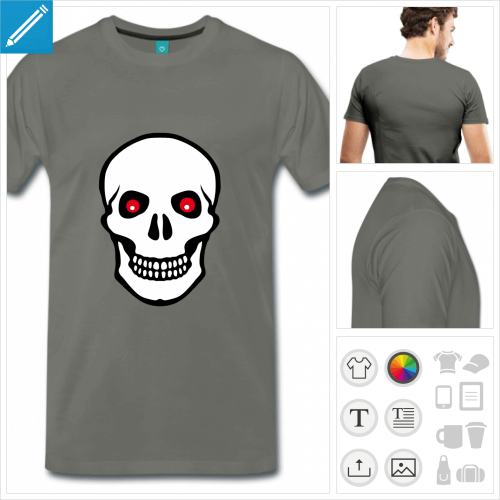 t-shirt basic tête de mort à personnaliser et imprimer en ligne